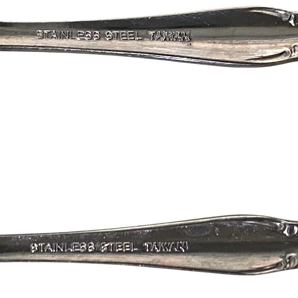 Vintage Monogram B Stainless Steel‎ Taiwan 5 Pieces Salad Forks Sugar Spoon
